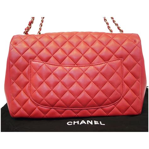 chanel 17 series red classic flap jombo|jumbo classic chanel bag price.